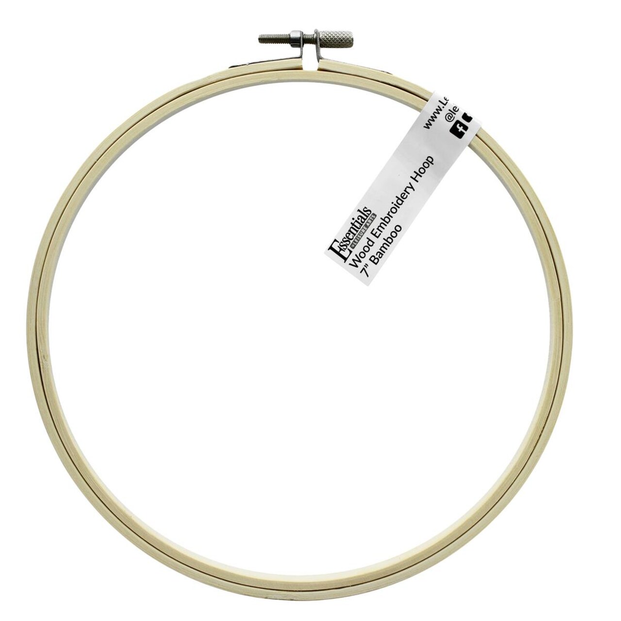 Essentials By Leisure Arts Wood Embroidery Hoop 7" Bamboo - Wooden Hoops For Crafts - Embroidery Hoop Holder Cross Stitch Cross Stitch Hoops And Frames